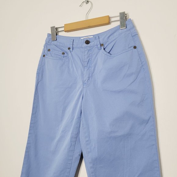 Talbots Petite Vintage Straight Leg Denim Capri Pants Light Blue Stretch Retro 4 - Picture 2 of 13